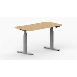 LifeFlo Ergonomics Height Adjustable Desk, 48" W X 24" D X 1 1/8" Thick, Maple (LFO-4824-E2-MA)