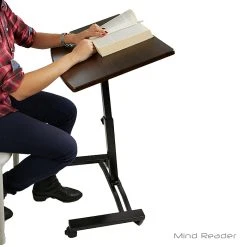 Mind Reader LTCART-BLK Adjustable Standing And Sitting Laptop Cart, Black -Staples Department Store sp20473804 sc7