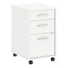 Office By Kathy Ireland® Method 3 Drawer Mobile File Cabinet - Assembled, White (KI70203SU)