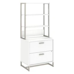 Office By Kathy Ireland® Method Lateral File Cabinet With Hutch, White (MTH012WHSU)