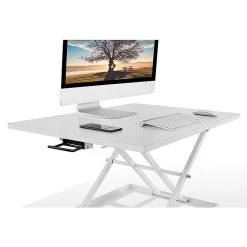 Mount-It! 17" Height Adjustable Sit Stand Desk Converter, White (MI-7929-WHT) -Staples Department Store sp21607902 sc7