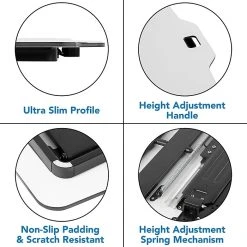 Mount-It! 1.3" -16" Tabletop Standing Desk Converter, White/Silver (MI-7938) 8 Mount-It! 1.3" -16" Tabletop Standing Desk Converter, White/Silver (MI-7938) -Staples Department Store sp21608009 sc7
