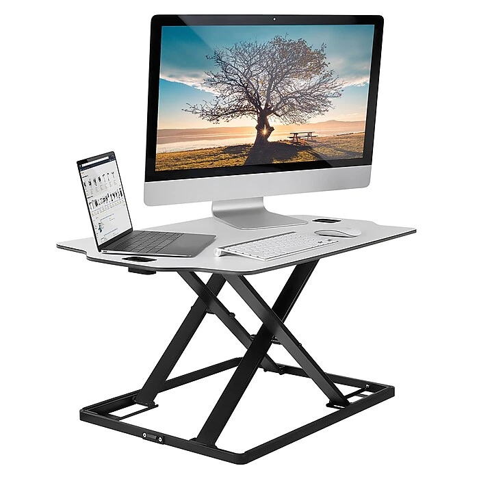 Mount-It! 1.3" -16" Tabletop Standing Desk Converter, White/Silver (MI-7938) 1 Mount-It! 1.3" -16" Tabletop Standing Desk Converter, White/Silver (MI-7938)