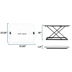 Mount-It! 1.3" -16" Tabletop Standing Desk Converter, White/Silver (MI-7938) 9 Mount-It! 1.3" -16" Tabletop Standing Desk Converter, White/Silver (MI-7938) -Staples Department Store sp21608014 sc7