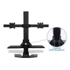 Mount-It! 1.4"-21.1" Electric Standing Desk Converter, Motorized Height Adjustable Sit Stand For Dual Monitors, Black (MI-7952) -Staples Department Store sp21608019 sc7