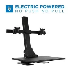 Mount-It! 1.4"-21.1" Electric Standing Desk Converter, Motorized Height Adjustable Sit Stand For Dual Monitors, Black (MI-7952) -Staples Department Store sp21608021 sc7