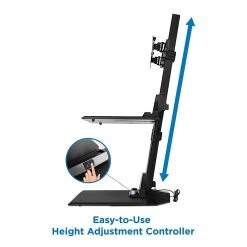 Mount-It! 1.4"-21.1" Electric Standing Desk Converter, Motorized Height Adjustable Sit Stand For Dual Monitors, Black (MI-7952) -Staples Department Store sp21608024 sc7