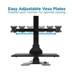 Mount-It! 1.4"-21.1" Electric Standing Desk Converter, Motorized Height Adjustable Sit Stand For Dual Monitors, Black (MI-7952) -Staples Department Store sp21608026 sc7
