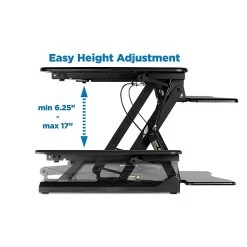 Mount-It! 6.25" - 17" Height Adjustable Sit Stand Desk Converter, Black (MI-7955) -Staples Department Store sp21608032 sc7