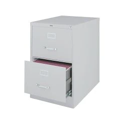 Staples 2 File Drawers Vertical File Cabinet, Locking, Gray, Legal, 26.5"D (13448D)