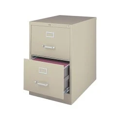 Staples 2 File Drawers Vertical File Cabinet, Locking, Putty/Beige, Legal, 26.5"D (13446D)