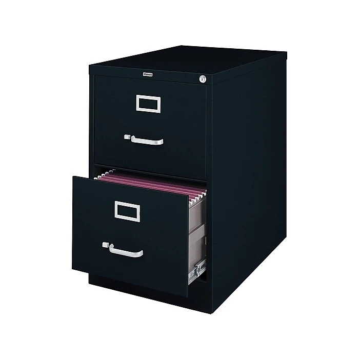 Staples 2-Drawer Vertical File Cabinet, Locking, Legal, Black, 25"D (25160D) 1 Staples 2-Drawer Vertical File Cabinet, Locking, Legal, Black, 25"D (25160D)