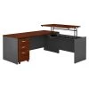 Bush Business Furniture Westfield 72W X 30D 3 Position Sit To Stand L Desk With Mobile File Cabinet, Hansen Cherry (SRC125HCSU)