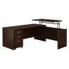 Bush Business Furniture Westfield 72W X 30D 3 Position Sit To Stand L Desk With Mobile File Cabinet, Mocha Cherry (SRC125MRSU)