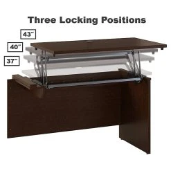 Bush Business Furniture Westfield 72W X 36D 3 Position Bow Front Sit To Stand L Desk W/ File Cabinet, Mocha Cherry (SRC126MRSU) -Staples Department Store sp38463781 sc7