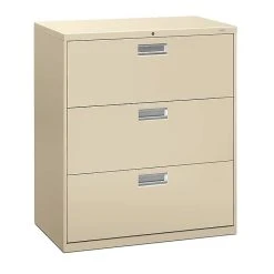 HON Brigade 600 Series 3 File Drawers Lateral File Cabinet, Putty/Beige, Letter/Legal, 36"W (HON683LL)