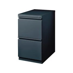 Staples 2-Drawer Vertical File Cabinet, Locking, Charcoal, Letter, 19.88"D (26819D)