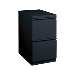 Staples 2-Drawer Vertical File Cabinet, Locking, Black, Letter, 22.88"D (25171D)