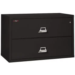 FireKing Classic 2-Drawer Lateral File Cabinet, Fire Resistant, Black, Letter/Legal, 44.5"W (2-4422-CBL)