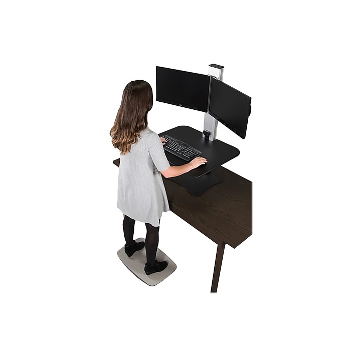 Victor Technology 28" W High Rise™ Electric Dual Monitor Standing Desk, Laminate Wood (DC450) 5 Victor Technology 28" W High Rise™ Electric Dual Monitor Standing Desk, Laminate Wood (DC450) - Image 5