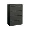 HON Brigade 700 Series 4-Drawer Lateral File Cabinet, Locking, Charcoal, Letter/Legal, 36"W (H784.L.S)