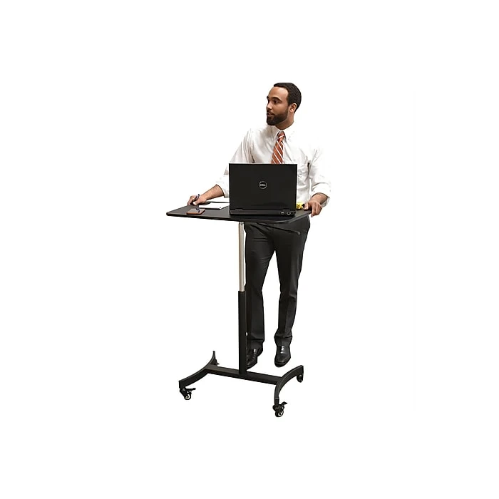 Victor Technology 28" W Mobile Adjustable Standing Desk, Laminate Wood (DC500) 4 Victor Technology 28" W Mobile Adjustable Standing Desk, Laminate Wood (DC500) - Image 4