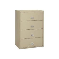 FireKing Classic 4-Drawer Lateral File Cabinet, Fire Resistant, Letter/Legal, Beige, 37.5"W INSIDE (4-3822-CPA)