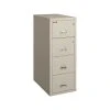 FireKing Classic 4-Drawer Vertical File Cabinet, Fire Resistant, Letter, Beige, 25.06"D INSIDE(4-1825-CPA)