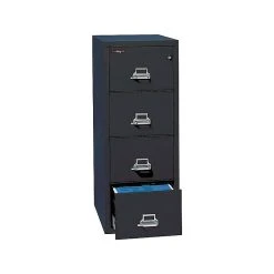 FireKing Classic 4-Drawer Vertical File Cabinet, Fire Resistant, Letter, Black, 25.06"D (4-1825-CBL) -Staples Department Store sp43805827 sc7