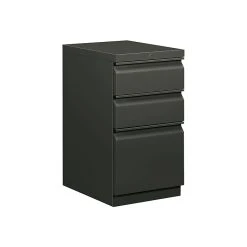 HON Brigade 3-Drawer Vertical File Cabinet, Mobile/Pedestal, Letter, Charcoal, 19.88"D (H33720R.L.S)
