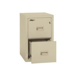 FireKing Turtle 2-Drawer Vertical File Cabinet, Fire Resistant, Letter/Legal, Beige, 22.13"D (2R1822-CPA)