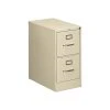 HON 510 Series 2-Drawer Vertical File Cabinet, Locking, Letter, Putty/Beige, 25"D (HON512PL)