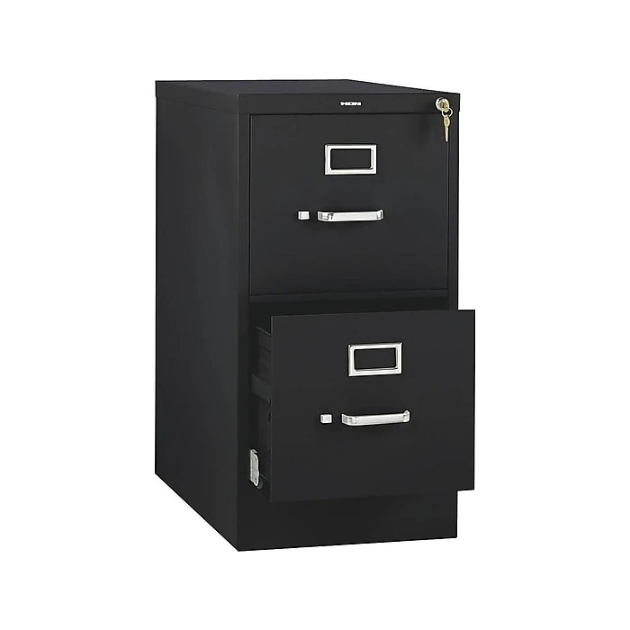 HON 510 Series 2-Drawer Vertical File Cabinet, Locking, Letter, Black, 25"D (HON512PP) 2 HON 510 Series 2-Drawer Vertical File Cabinet, Locking, Letter, Black, 25"D (HON512PP) - Image 2