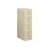 HON 510 Series 4-Drawer Vertical File Cabinet, Locking, Letter, Putty/Beige, 25"D (HON514PL)