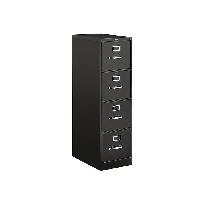 HON 510 Series 4-Drawer Vertical File Cabinet, Locking, Letter, Black, 25"D (HON514PP) 1 HON 510 Series 4-Drawer Vertical File Cabinet, Locking, Letter, Black, 25"D (HON514PP)