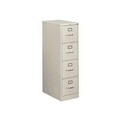 HON 510 Series 4-Drawer Vertical File Cabinet, Locking, Letter, Gray, 25"D (H514.P.Q)
