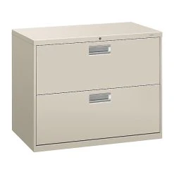 HON Brigade 600 Series 2-Drawer Lateral File Cabinet, Locking, Letter/Legal, Gray, 36"W (HON682LQ)
