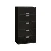 HON Brigade 600 Series 5-Drawer Lateral File Cabinet, Locking, Letter/Legal, Black, 36"W (H685.L.P)