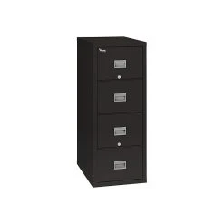 FireKing Patriot 4-Drawer Vertical File Cabinet, Fire Resistant, Letter/Legal, Black, 25"D (4P1825-CBL)