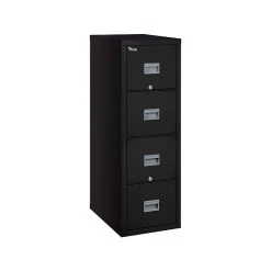 FireKing Patriot 4-Drawer Vertical File Cabinet, Fire Resistant, Legal, Black, 31.56"D (4P2131-CBL)