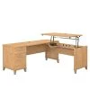 Bush Furniture Somerset 72W 3 Position Sit To Stand L Shaped Desk, Maple Cross (SET014MC)