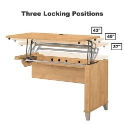 Bush Furniture Somerset 72W 3 Position Sit To Stand L Shaped Desk With Hutch And File Cabinet, Maple Cross (SET016MC) -Staples Department Store sp45060411 sc7