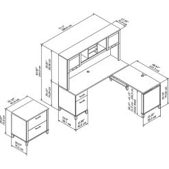 Bush Furniture Somerset 72W 3 Position Sit To Stand L Shaped Desk With Hutch And File Cabinet, Maple Cross (SET016MC) -Staples Department Store sp45060416 sc7