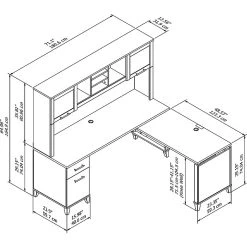 Bush Furniture Somerset 72W 3 Position Sit To Stand L Shaped Desk With Hutch, Hansen Cherry (SET015HC) 12 Bush Furniture Somerset 72W 3 Position Sit To Stand L Shaped Desk With Hutch, Hansen Cherry (SET015HC) -Staples Department Store sp45060426 sc7