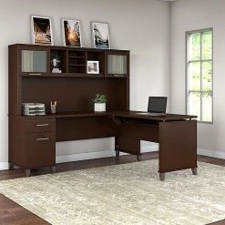 Bush Furniture Somerset 72W 3 Position Sit To Stand L Shaped Desk With Hutch, Mocha Cherry (SET015MR) -Staples Department Store sp45060466 sc7