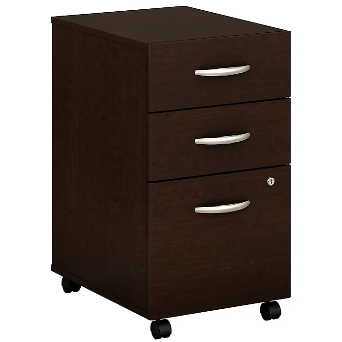 Bush Business Furniture Westfield 3 Drawer Mobile File Cabinet, Mocha Cherry (WC12953) 1 Bush Business Furniture Westfield 3 Drawer Mobile File Cabinet, Mocha Cherry (WC12953)