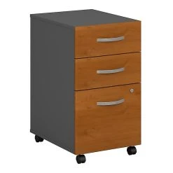 Bush Business Furniture Westfield 3 Drawer Mobile File Cabinet, Natural Cherry/Graphite Gray (WC72453SU)