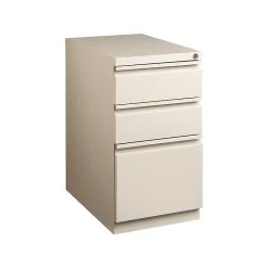 Staples 3-Drawer Vertical File Cabinet, Mobile/Pedestal, Letter, Putty, 20"D (24871D)