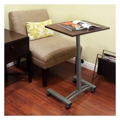 AIRLIFT 20.5" To 33" Mobile Laptop Computer Desk Cart, Walnut (WEB162) -Staples Department Store sp50744593 sc7