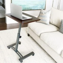 AIRLIFT 20.5" To 33" Mobile Laptop Computer Desk Cart, Walnut (WEB162) -Staples Department Store sp50744594 sc7